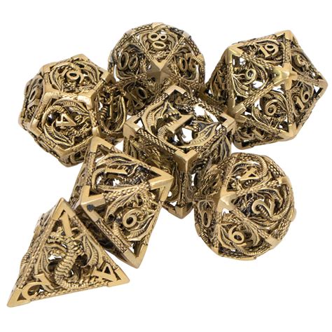 DUROTAN Metal Dice Set D&D,7 Pieces Polyhedral DND Dice 